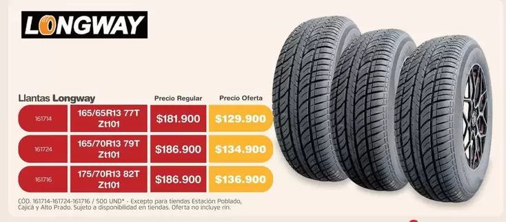 no - Llantas 165/65R13 77T Z101, 165/70R13 78T Z101, 175/70R13 82T Z101