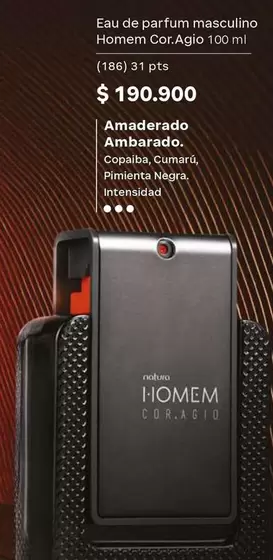 Natura - Eau de parfum masculino Homem Cor.Agio 100 ml