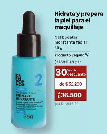 Piel - Gel booster hidratante facial