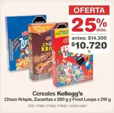 Kellogg's - Cereales Choco Krispis, Zucaritas x 260 g y Froot Loops x 210 g