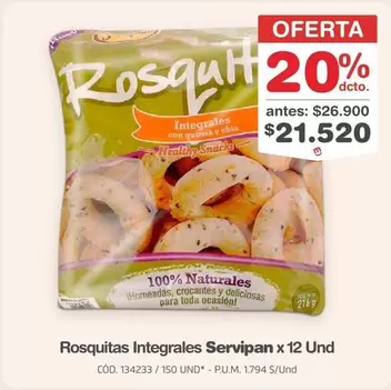 Servipan - Rosquitas Integrales