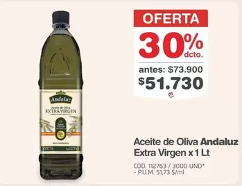Aceite de Oliva Extra Virgen x 1 Lt