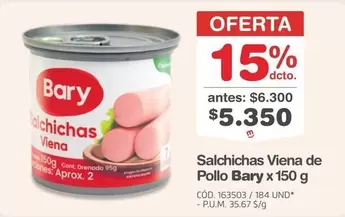 Bary - Salchichas Viena de Pollo