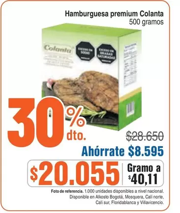 Colanta - Hamburguesa premium