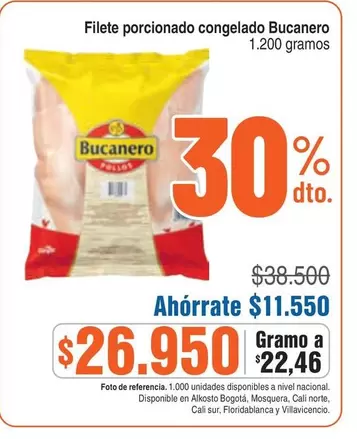 Bucanero - Filete porcionado congelado
