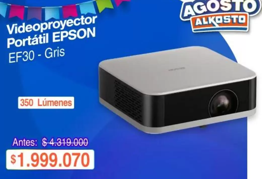 Epson - Videoproyector Portátil EF30 - Gris