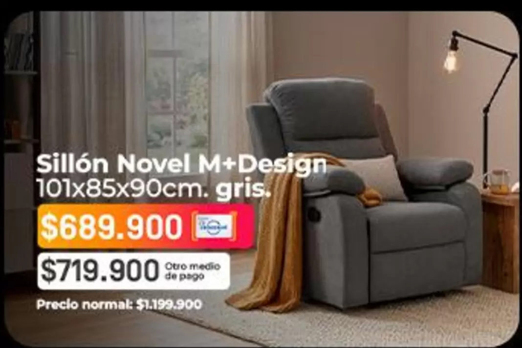 Pago - Sillón Novel M+Design 101x85x90cm. gris