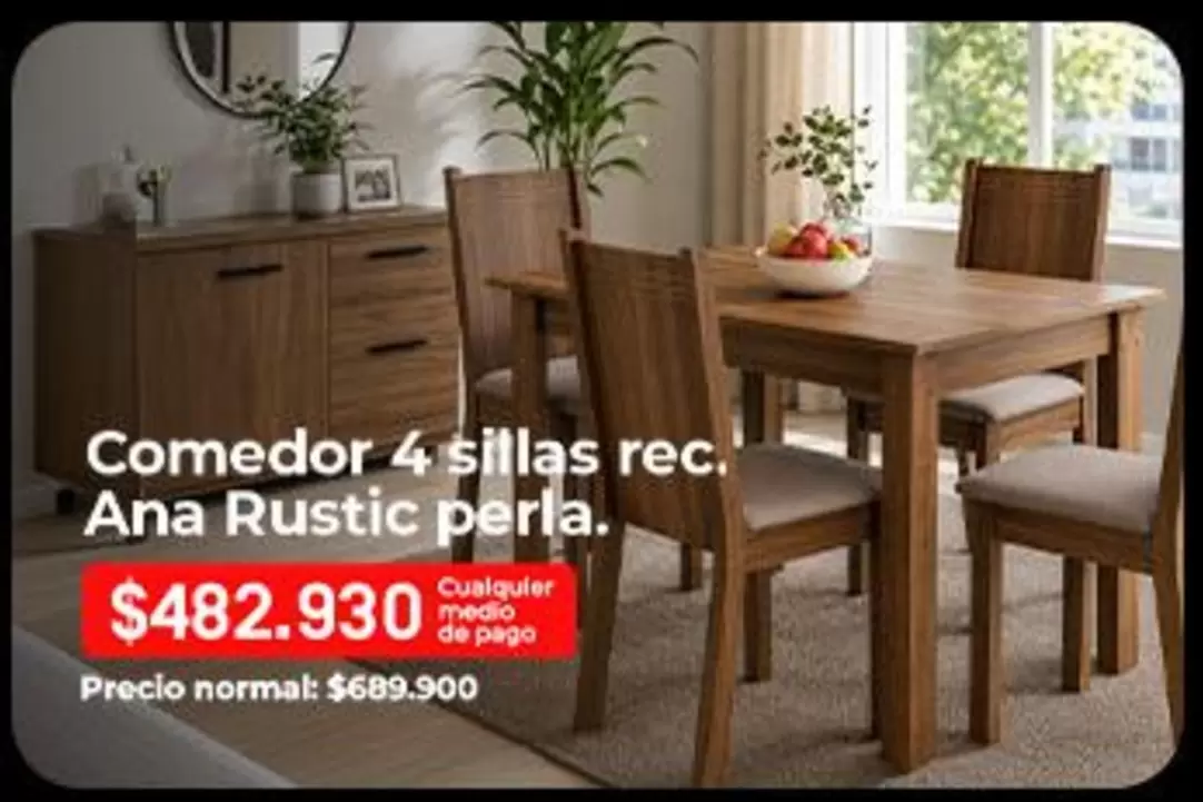 Pago - Comedor 4 sillas rec.