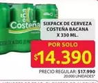 Costeña - SIXPACK DE CERVEZA BACANA