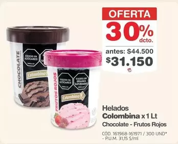 Colombina - Helados x 1 Lt Chocolate - Frutos Rojos