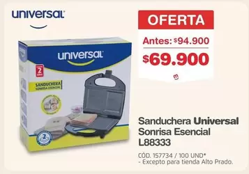 Universal - Sanduchera Sonrisa Esencial L88333