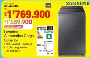 Samsung - Lavadora Automática Carga Superior
