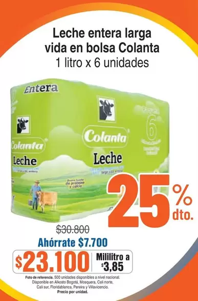 Colanta - Leche entera larga vida