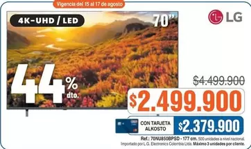 LG - 4K-UHD/LED TV 70"