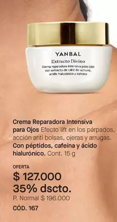 Yanbal - Crema Reparadora Intensiva para Ojos