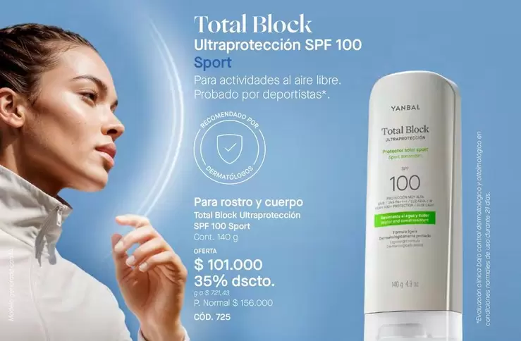 Yanbal - Total Block Ultraprotección SPF 100 Sport