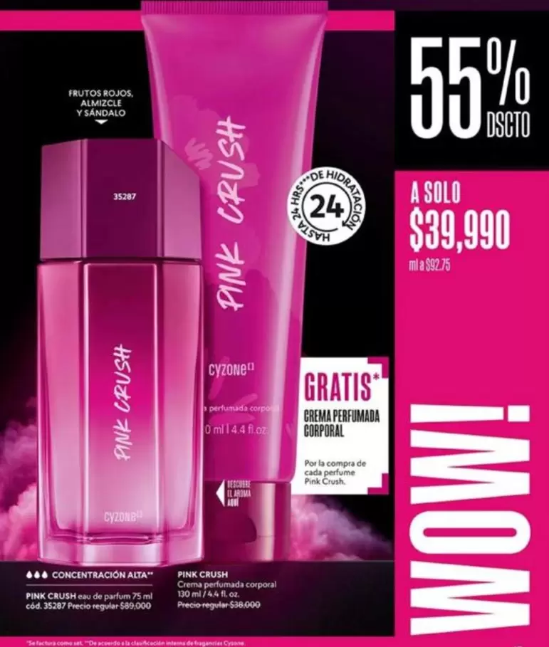 Aroma - PINK CRUSH Eau de parfum 75ml + Crema perfumada corporal