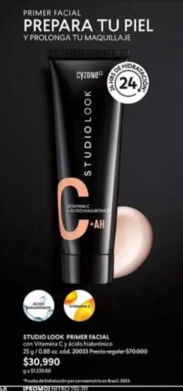 Piel - STUDIO LOOK PRIMER FACIAL con Vitamina C y Ácido Hialurónico