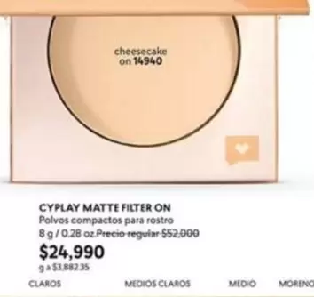 CYPLAY MATTE FILTER ON Polvos compactos para rostro