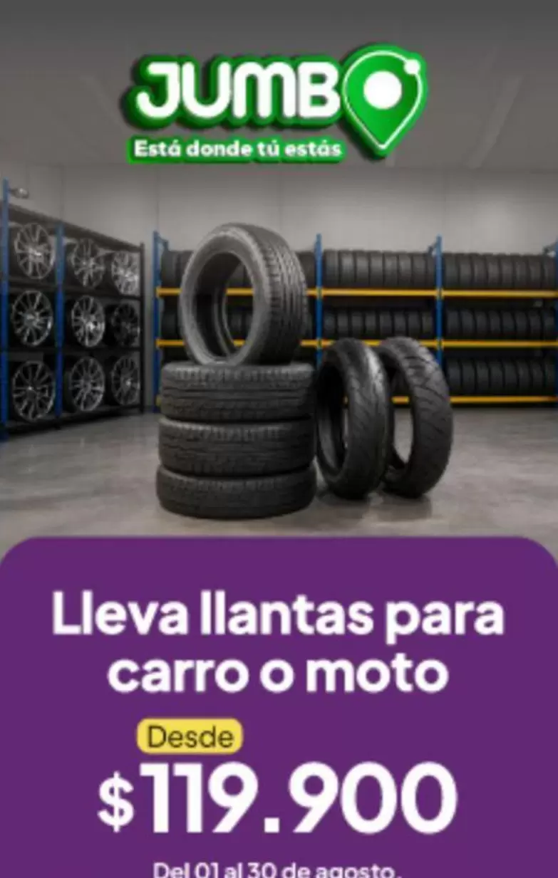 Jumbo - Llantas para carro o moto