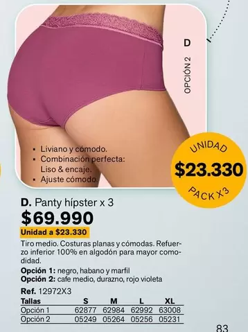 Violeta - Panty hipster x 3