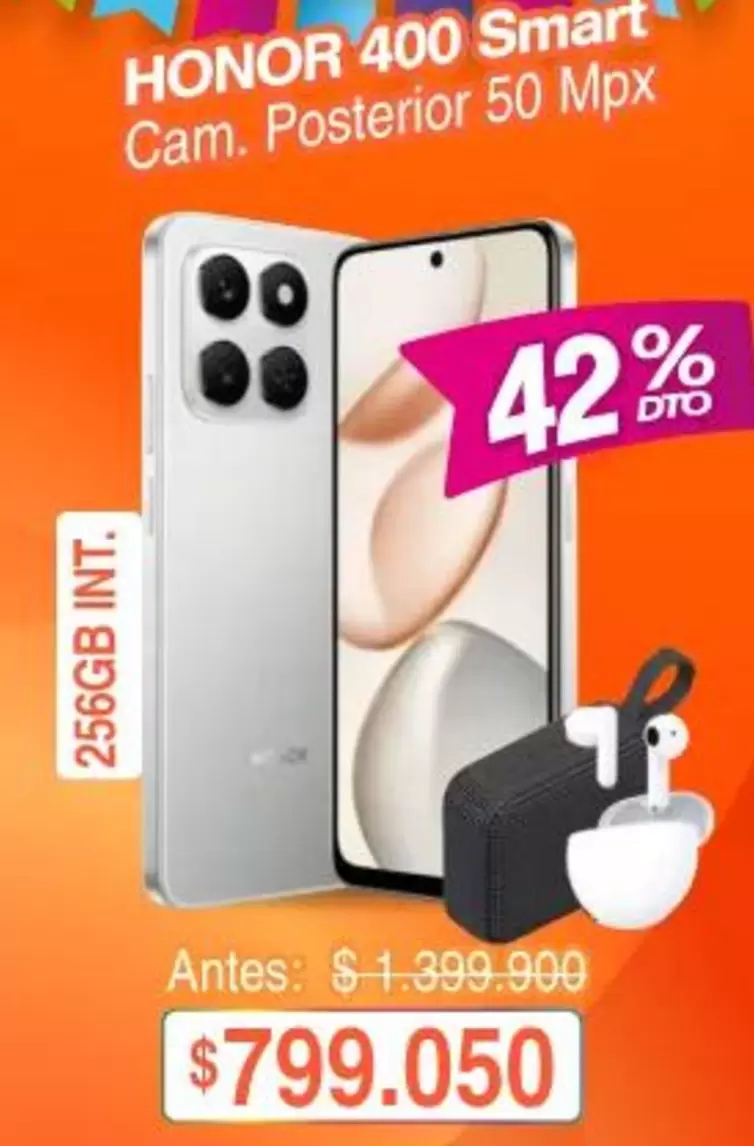 Honor - 400 Smart Cam. Posterior 50 Mpx