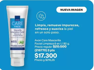 Avon - Care Mascarilla Facial Limpieza 6 en 1