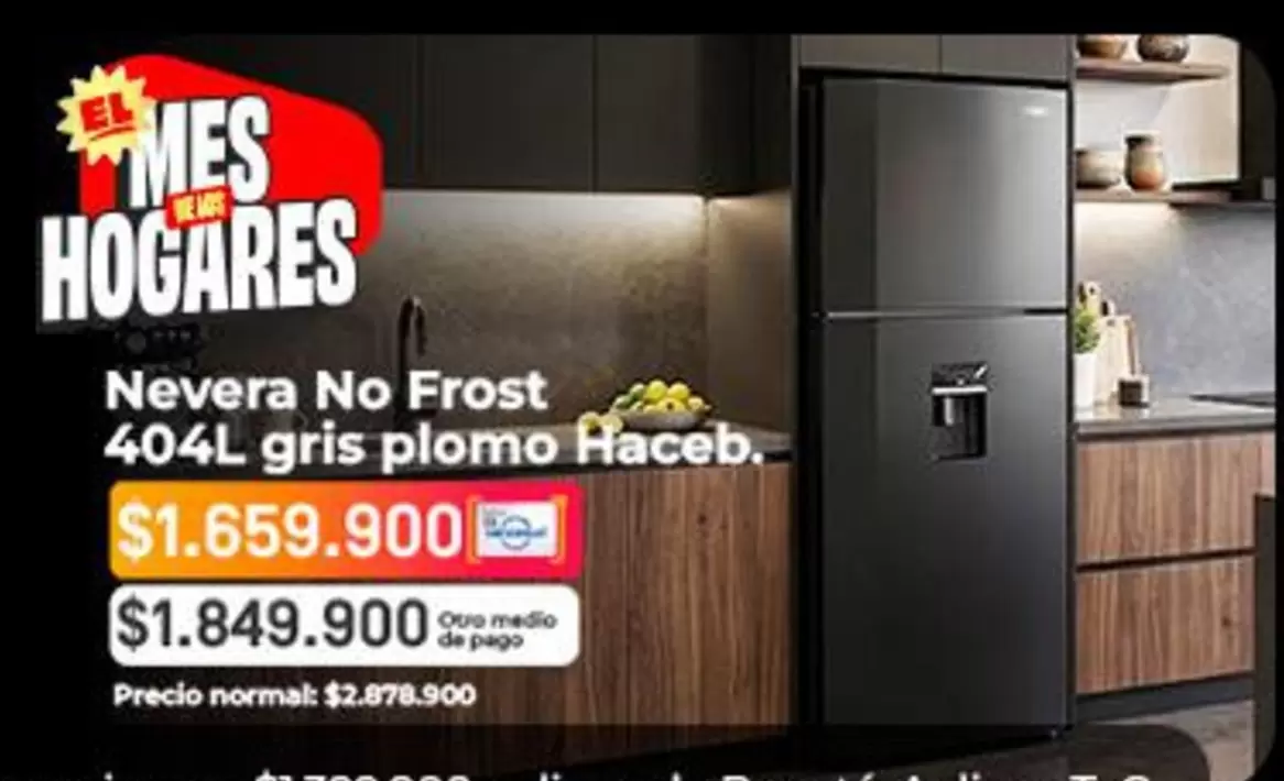 Haceb - Nevera No Frost 404L gris plomo