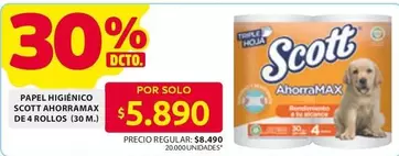Scott - PAPEL HIGIÉNICO AHORRAMAX DE 4 ROLLOS