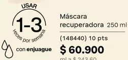 Máscara recuperadora