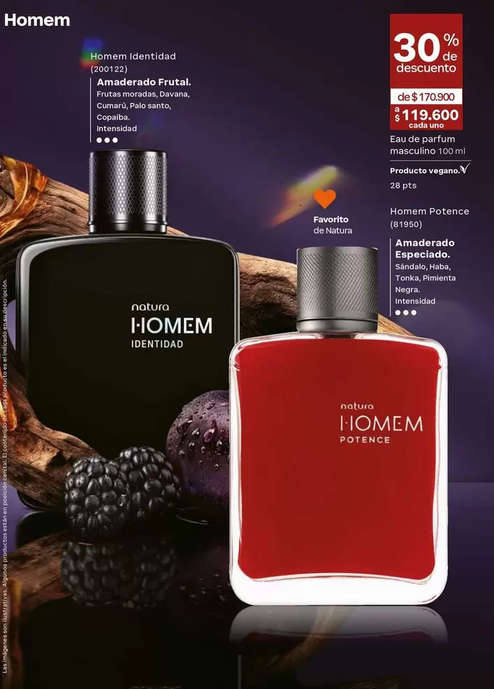 Natura - Homem Identity, Homem Amadeirado Frutal, Homem Potence
