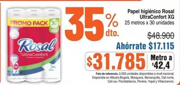 Rosal - Papel higiénico UltraConfort XG