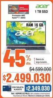 Acer - Procesador AMD Ryzen 7 5825U