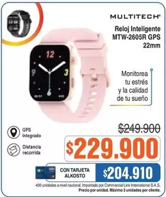 Multitech - Reloj Inteligente MTW-2605R GPS