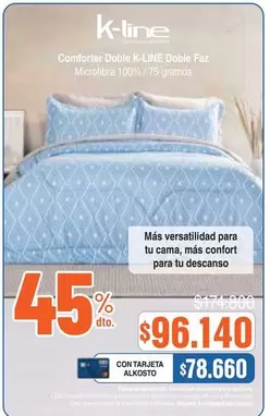 Confort - Comforter Doble K-Line Doble Faz Microfibra 100% / 75 gramos
