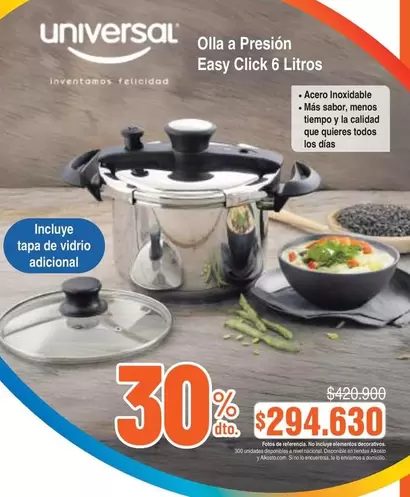 Universal - Olla a Presión Easy Click 6 Litros