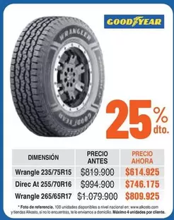 Goodyear - Wrangler 235/75R15, Direc At 255/70R16, Wrangler 265/65R17