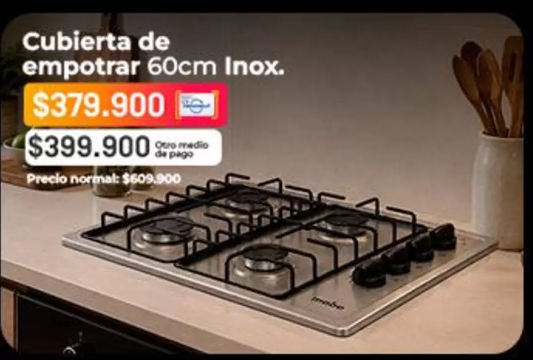 Whirlpool - Cubierta de empotrar 60cm Inox.