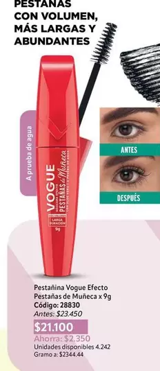 Vogue - Pestahina  Efecto Pestalias de Muñeca x 9g