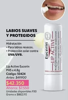 Eucerin - Lip Active PH5 x 4.8g Código: 50424