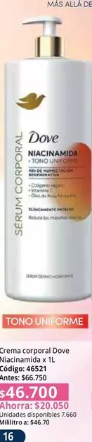 Dove - Crema corporal Niacinamida