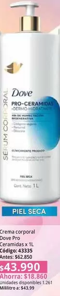 Dove - Crema corporal Pro Ceramidas x 1L