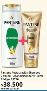 Pantene - Restauración Shampoo x 400ml + Acondicionador x 170ml