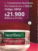 NutriBela - Tratamiento Pro hialurónico x 300ml Código: 38556