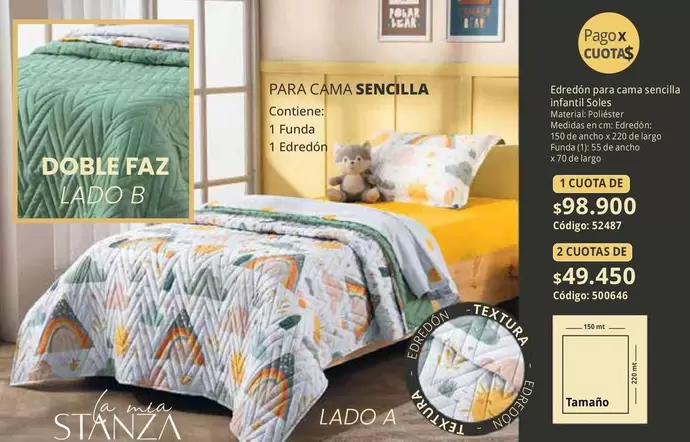 mia - Edredón para cama sencilla