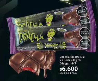 Drácula - Chocolatina  Mutante x 2 unds