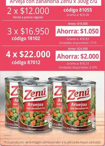 Zenú - Arveja con zanahoria