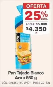 Aro - Pan Tajado Blanco