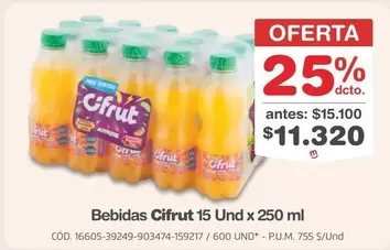 Cifrut - Bebidas 15 Und x 250 ml