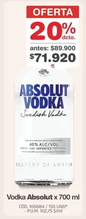 Absolut - Vodka x 700 ml